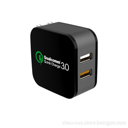 Dual usb QC 3.0 2.0 30W quick charger 18W for QC3.0 12W for smart charger